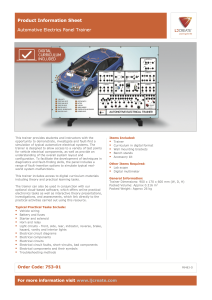 Data Sheet of Automotive Electrics Panel Trainer (753-01)