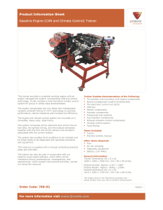 Data Sheet for LJ Create's Gasoline Engine (CAN and Climate Control) Trainer