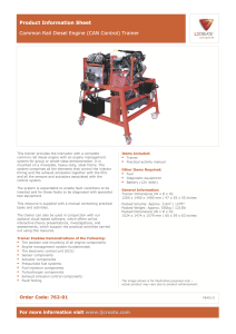 Data Sheet of Common Rail Diesel Engine (CAN Control) Trainer (762-01)