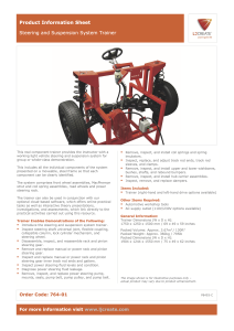 Data Sheet for the Steering and Suspension System Trainer (764-01)