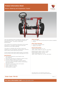 Image of the Data Sheet for the Electric Steering and Suspension System Trainer