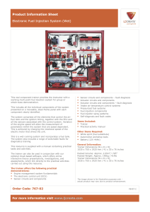 Data Sheet of the Automotive Electronic Fuel Injection System (Wet) Trainer (767-02)