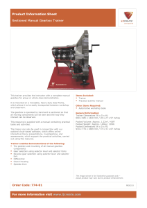 Sectioned Manual Gearbox Trainer